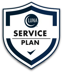 Luna Service Plan logo, a shield